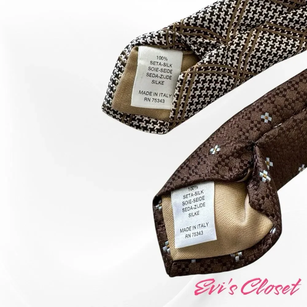 Daniel Milano Men Fashion Classic Italian  Neck Tie L. Brown Silk La Foderata